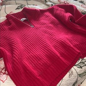 Cute crop sweater top and khakis